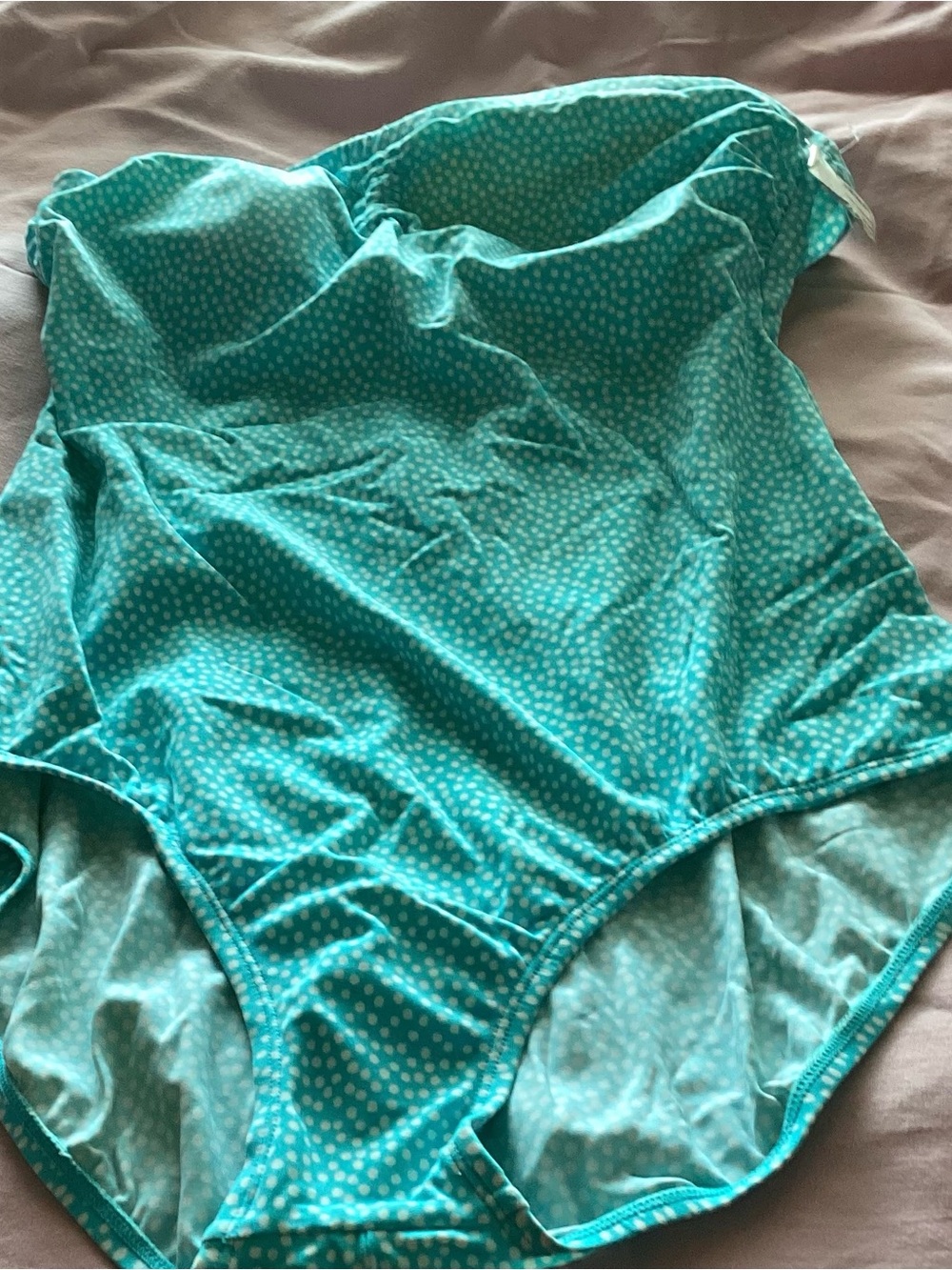 Turquoise Polka Dot One-Piece Swimsuit - Women